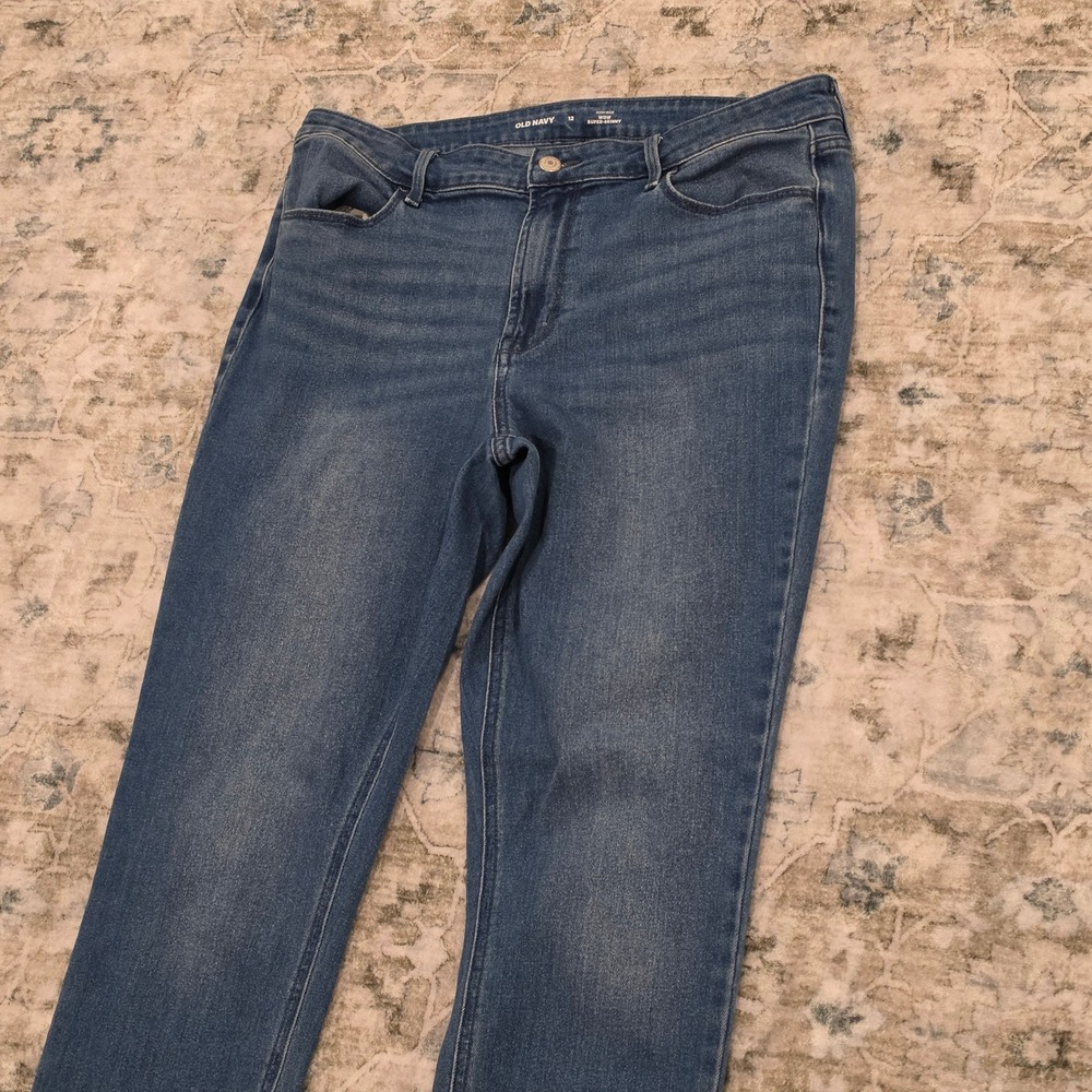 Old Navy Wow Super Skinny High Rise Jeans Womens 12 Medium Wash Blue Denim